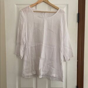 Women's White Top Pure Jill Linen